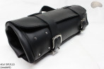 Knife bag / pouch BLACK GRAIN LEATHER SKULLS ( model 4)