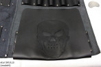 Knife bag / pouch BLACK GRAIN LEATHER SKULLS ( model 4)