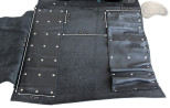 Knife bag / pouch BLACK GRAIN LEATHER SKULLS ( model 4)