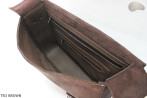 Leather shoulder bag TR3 BROWN