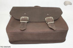 Leather shoulder bag TR3 BROWN