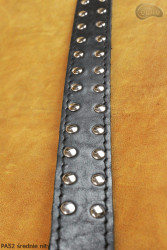 PA52 leather belt with flat decorative rivets