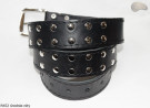 PA52 leather belt with flat decorative rivets