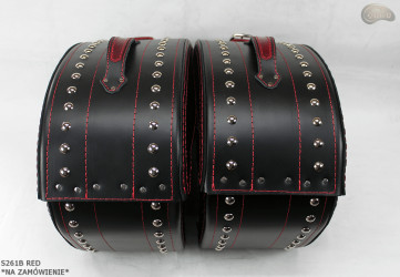 LEATHER SADDLEBAGS S261 RED *TO ORDER*