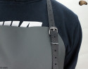 Leather protective apron F3 GREY/butcher/welding/chef/barbecue/locksmith