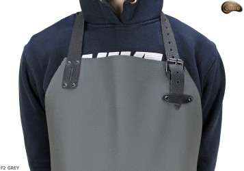 Leather protective apron F2 GREY/butcher/welding/chef/barbecue/locksmith