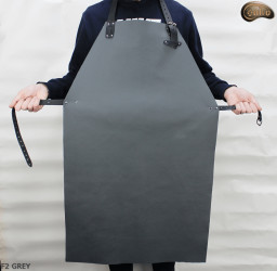 Leather protective apron F2 GREY/butcher/welding/chef/barbecue/locksmith