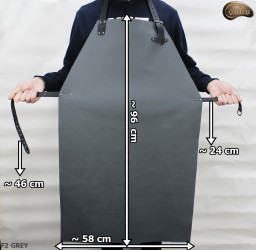 Leather protective apron F2 GREY/butcher/welding/chef/barbecue/locksmith