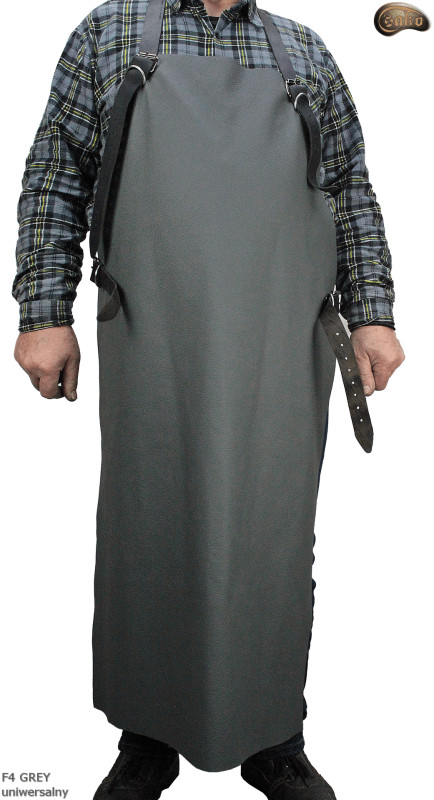 Leather protective apron F4 GREY/butcher/welding/chef/barbecue/locksmith