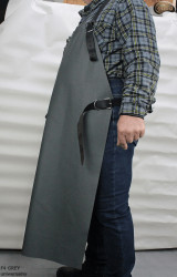 Leather protective apron F4 GREY/butcher/welding/chef/barbecue/locksmith