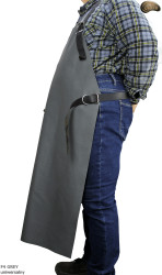 Leather protective apron F4 GREY/butcher/welding/chef/barbecue/locksmith