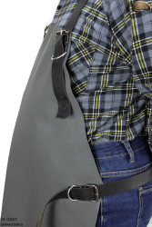 Leather protective apron F4 GREY/butcher/welding/chef/barbecue/locksmith