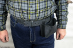 Tool belt pouch for attaching to trouser belt