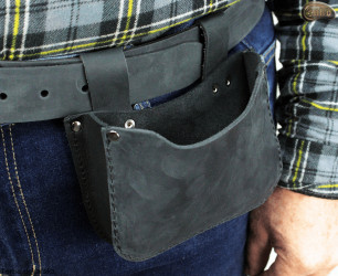 Tool belt pouch for attaching to trouser belt
