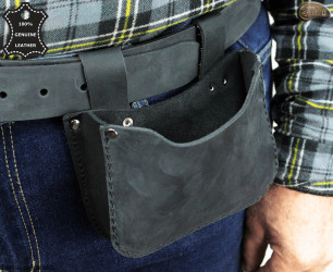 Tool belt pouch for attaching to trouser belt