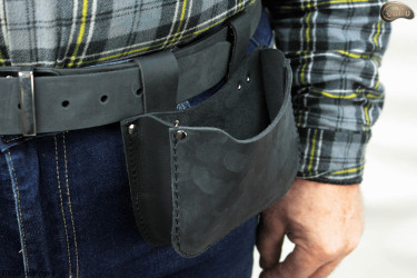 Tool belt pouch for attaching to trouser belt