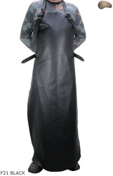 Tablier de protection en cuir F21 BLACK/boucher/soudure/chef/barbecue/serrurier