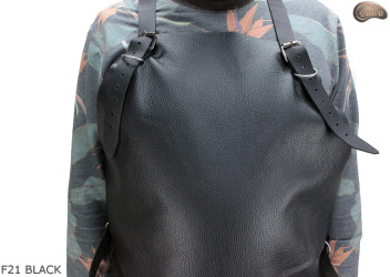 Tablier de protection en cuir F21 BLACK/boucher/soudure/chef/barbecue/serrurier