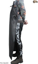 Bőr védőkötény F21 BLACK/hentes/hegesztő/szakács/barbecue/lakatos