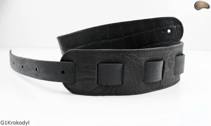 G1 Crocodile leather electric guitar/bass strap