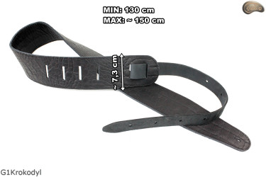 G1 Crocodile leather electric guitar/bass strap