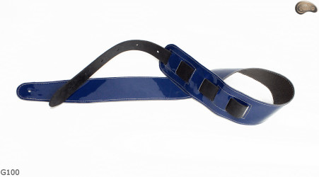 Popruh na elektrickou/basovou kytaru G100 BLUE přírodní kůže, oboustranný