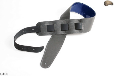Popruh na elektrickou/basovou kytaru G100 BLUE přírodní kůže, oboustranný