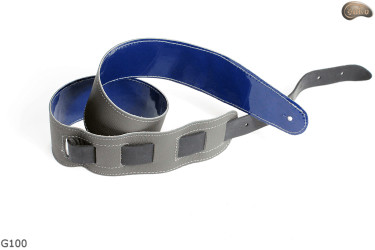 Popruh na elektrickou/basovou kytaru G100 BLUE přírodní kůže, oboustranný