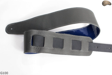 Popruh na elektrickou/basovou kytaru G100 BLUE přírodní kůže, oboustranný
