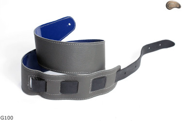 Popruh na elektrickou/basovou kytaru G100 BLUE přírodní kůže, oboustranný