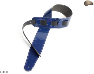 Popruh na elektrickou/basovou kytaru G100 BLUE přírodní kůže, oboustranný