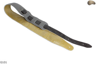 Popruh na elektrickou/basovou kytaru G101 z přírodní kůže, oboustranný