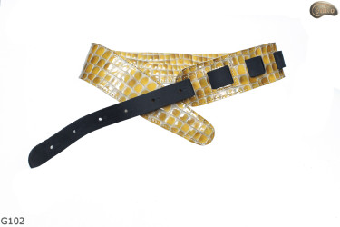 Popruh na elektrickou/basovou kytaru G102 z přírodní kůže, oboustranný