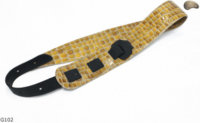 Popruh na elektrickou/basovou kytaru G102 z přírodní kůže, oboustranný