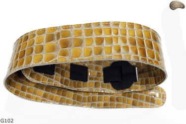 Popruh na elektrickou/basovou kytaru G102 z přírodní kůže, oboustranný