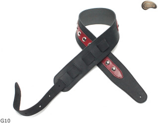 G10 electric/bass guitar strap, genuine leather, reversible