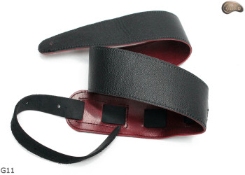 G11 RED electric/bass guitar strap, genuine leather, reversible