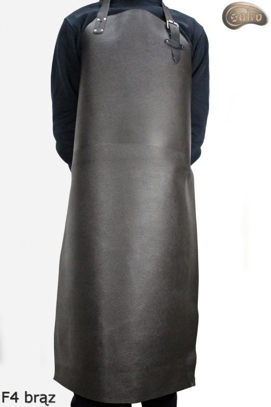 Kožená ochranná zástěra F4 BROWN /řezník/svářeč/kuchař/grilovač/zámečník