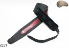 G17 RED kytarový popruh, oboustranný kožený popruh pro elektrickou baskytaru