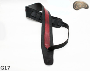 G17 RED guitar strap, double-sided leather strap for electric bass guitar