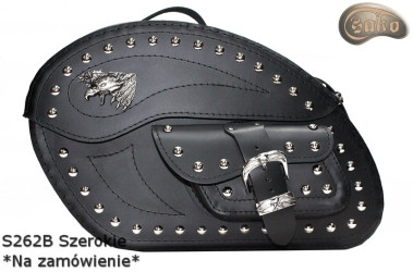 LEATHER SADDLEBAGS S262B WIDE *TO ORDER*