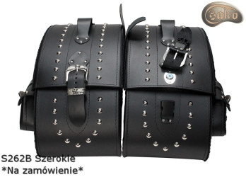 LEATHER SADDLEBAGS S262B WIDE *TO ORDER*