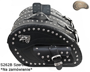 LEATHER SADDLEBAGS S262B WIDE *TO ORDER*