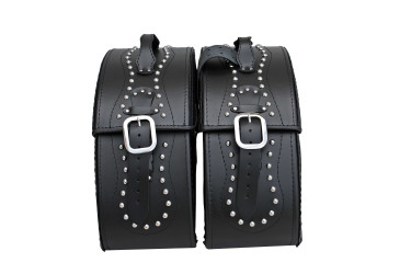 LEATHER SADDLEBAGS S152 RED