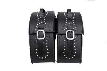 LEATHER SADDLEBAGS S152 SKULL