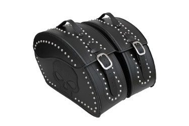 LEATHER SADDLEBAGS S152 SKULL
