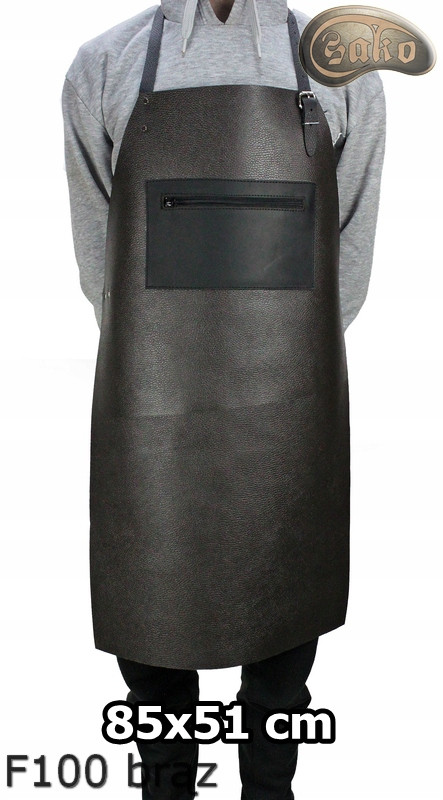 Tablier de protection en cuir / boucher / soudeur / cuisinier / barbecue / serrurier F100 BROWN
