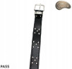 PA55 leather belt with flat decorative rivets