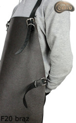 Kožená ochranná zástěra F20 BROWN /řezník/svářeč/kuchař/grilovač/zámečník