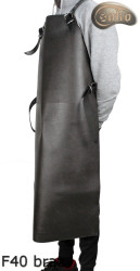 Tablier de protection en cuir F40 brown sans pression boucher/soudure/chef/barbecue/serrurier